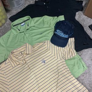 Golf Polo / Hat Bundle. Three name brand polos. One Titleist Hat
